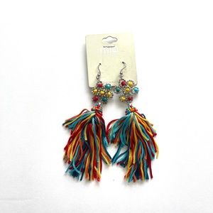 MARDI GRAS FRINGE EARRINGS
